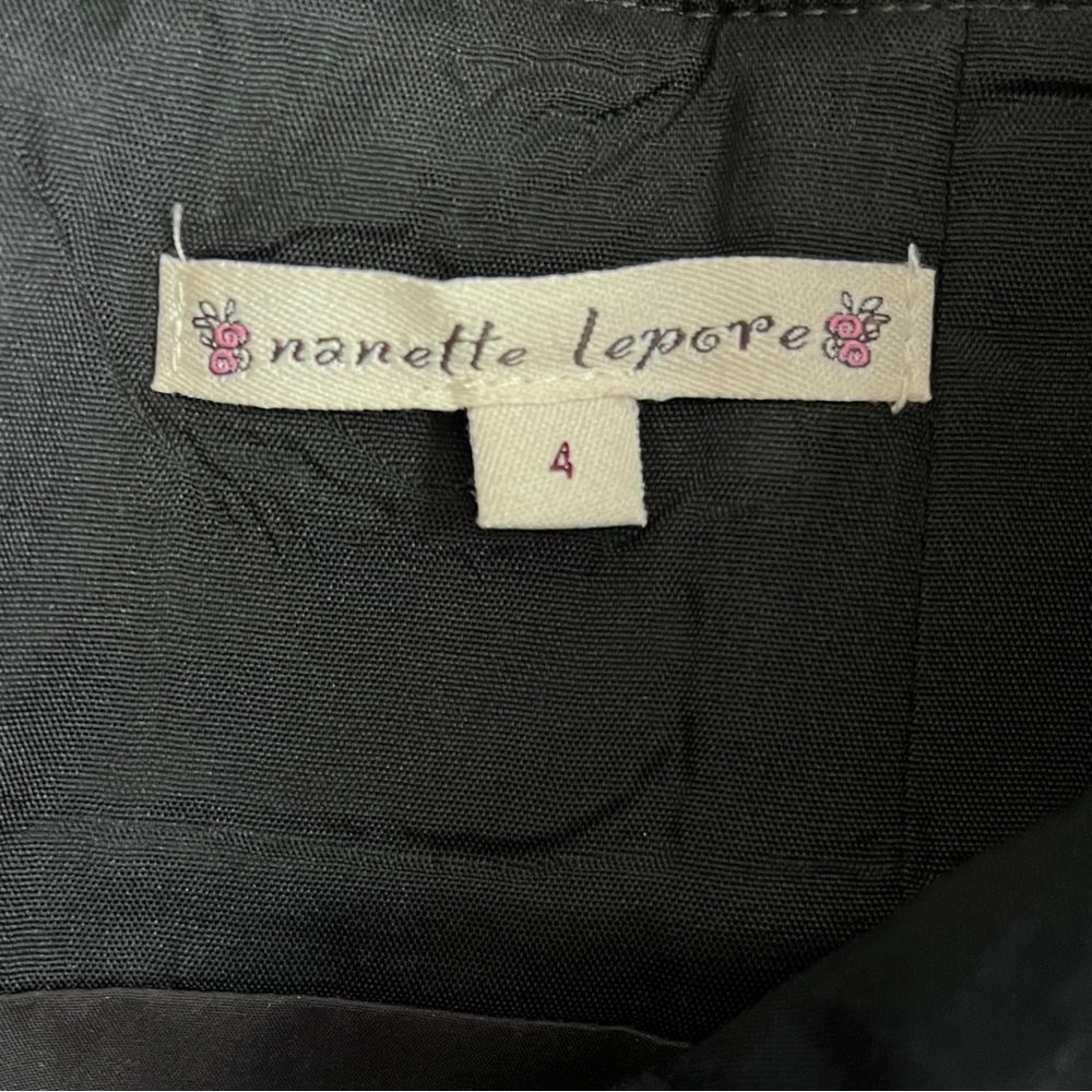 Vintage Y2K Nanette Lepore Gray High Waist Pleated Pencil Skirt Size 4 - Picture 3 of 6